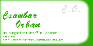 csombor orban business card